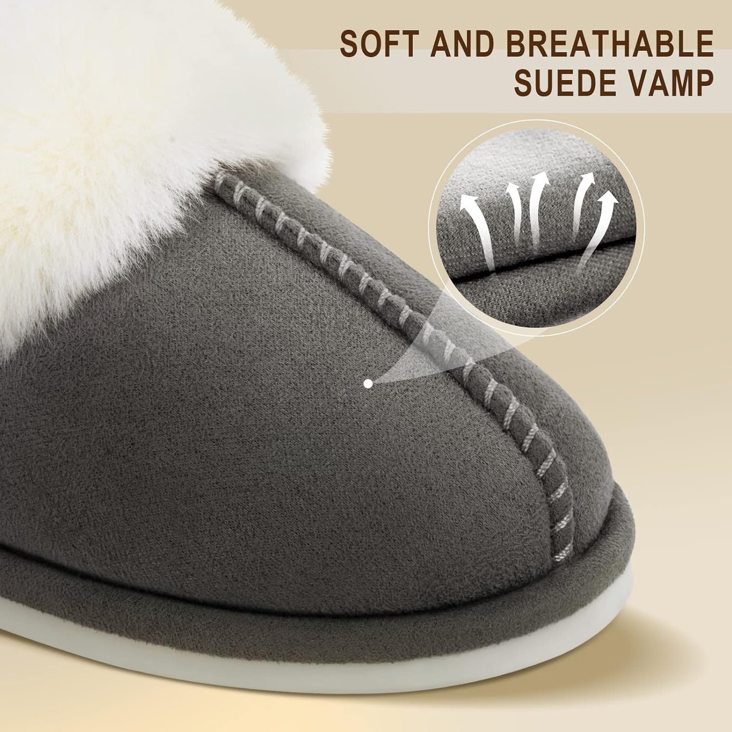 Cozy Faux Fur Women’s Slippers - Warm, Comfy, and Anti-Slip Indoor & Outdoor Shoes with Memory Foam