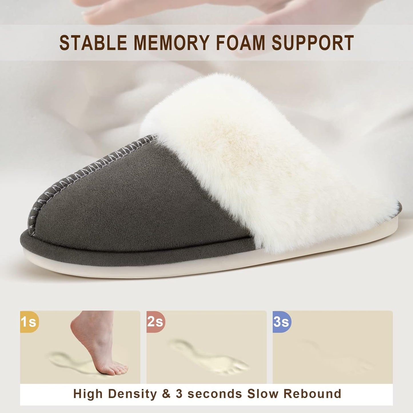 Cozy Faux Fur Women’s Slippers - Warm, Comfy, and Anti-Slip Indoor & Outdoor Shoes with Memory Foam