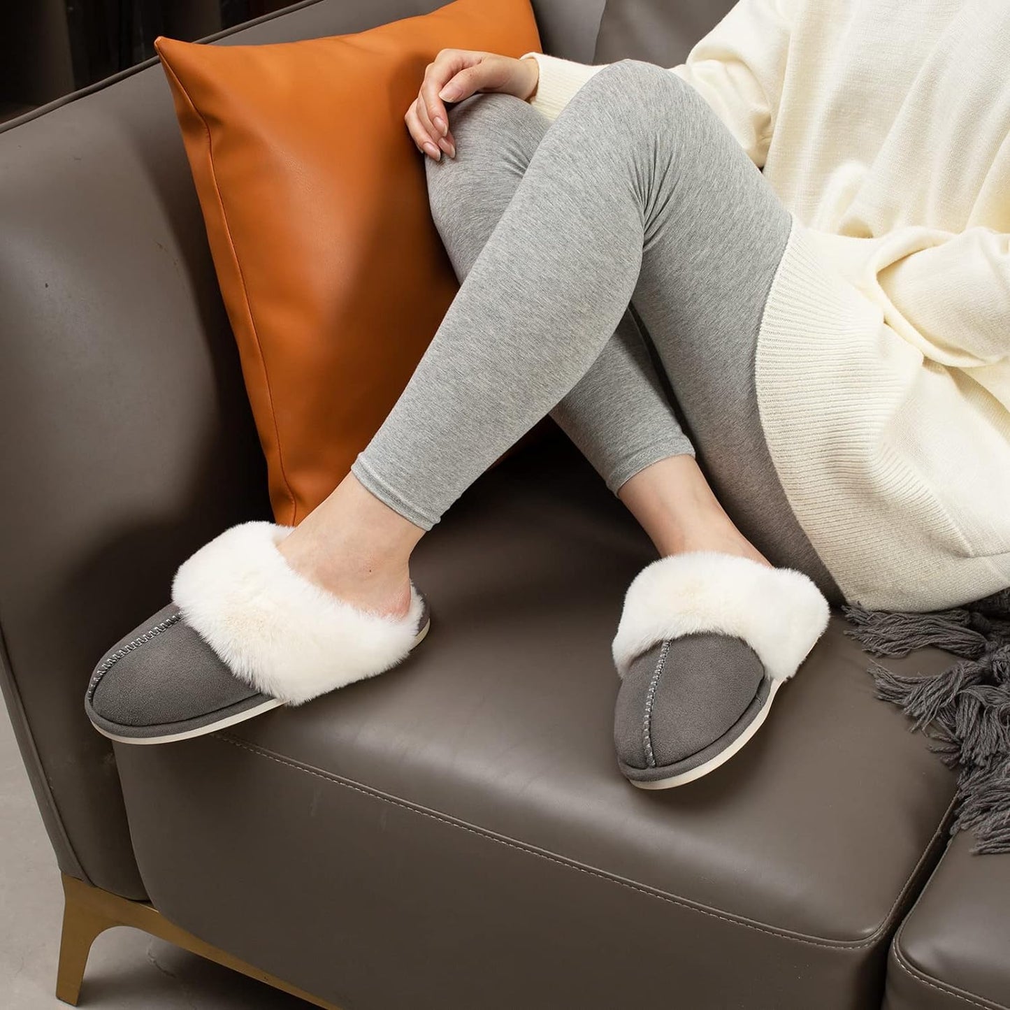 Cozy Faux Fur Women’s Slippers - Warm, Comfy, and Anti-Slip Indoor & Outdoor Shoes with Memory Foam