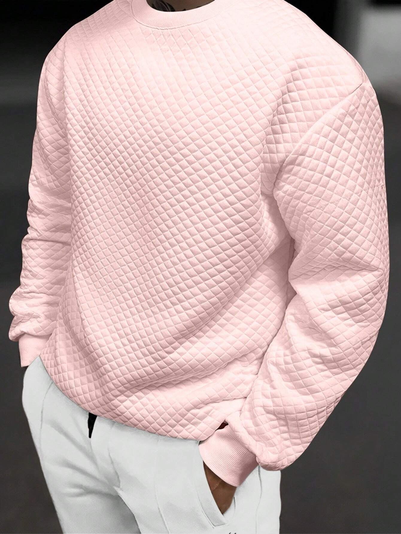 Men's Drop Shoulder Plain Long Sleeve Going Out Casual Sweatshirt