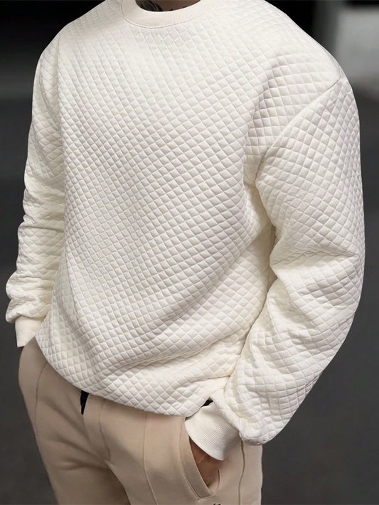 Men's Drop Shoulder Plain Long Sleeve Going Out Casual Sweatshirt