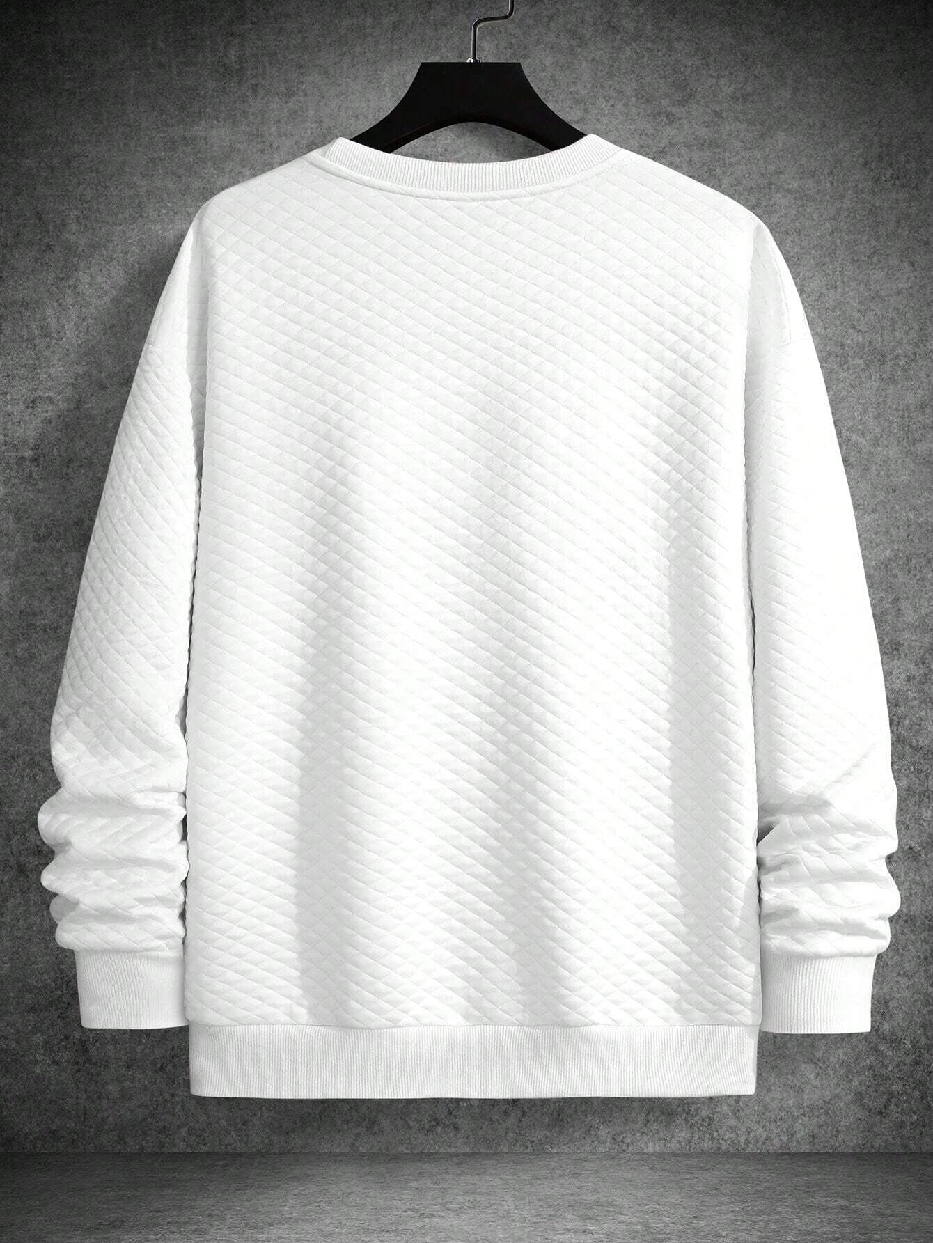 Men's Drop Shoulder Plain Long Sleeve Going Out Casual Sweatshirt