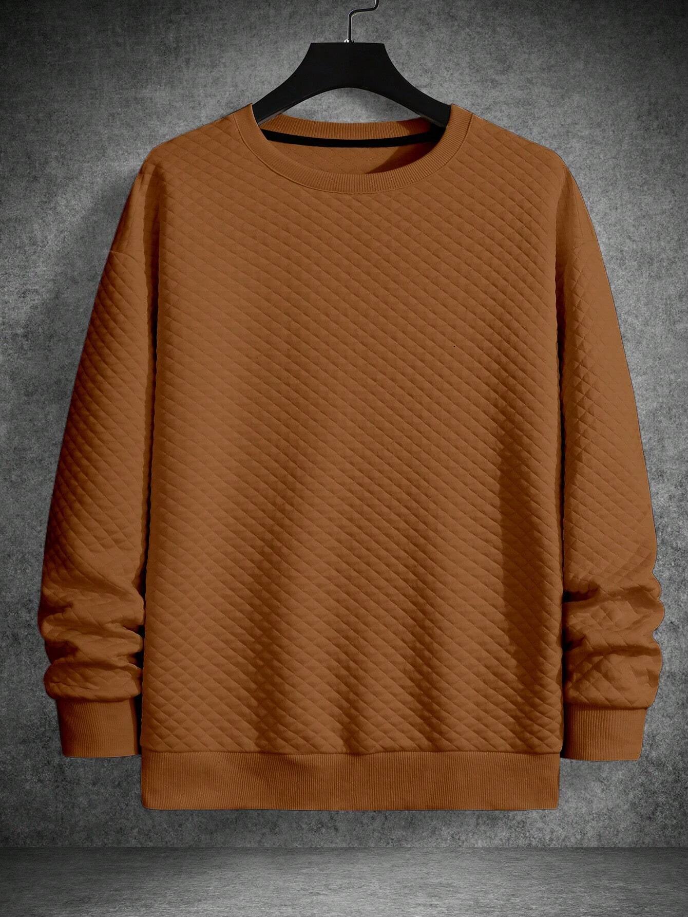 Men's Drop Shoulder Plain Long Sleeve Going Out Casual Sweatshirt