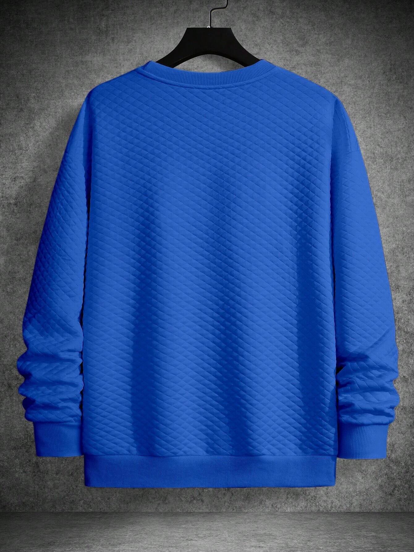 Men's Drop Shoulder Plain Long Sleeve Going Out Casual Sweatshirt