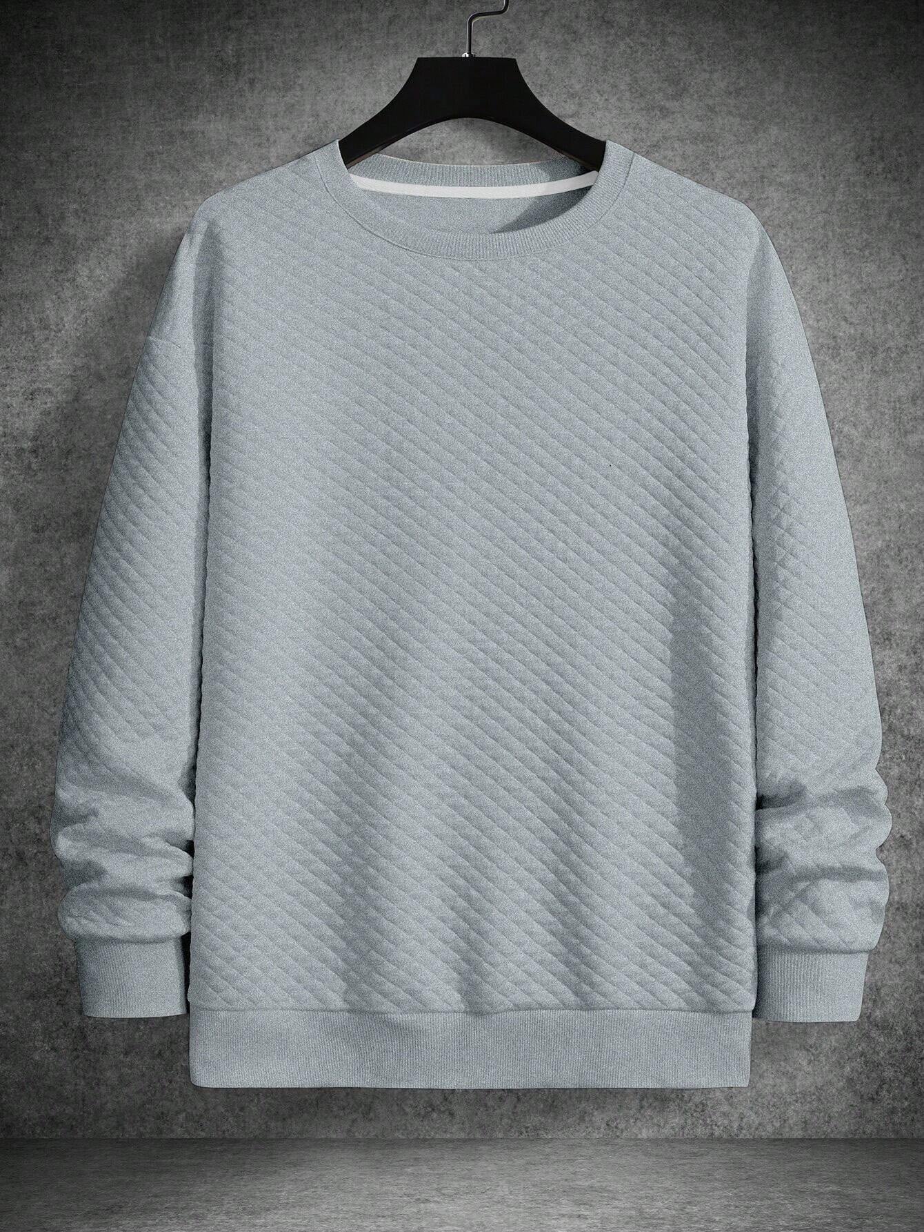 Men's Drop Shoulder Plain Long Sleeve Going Out Casual Sweatshirt