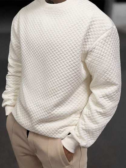 Men's Drop Shoulder Plain Long Sleeve Going Out Casual Sweatshirt