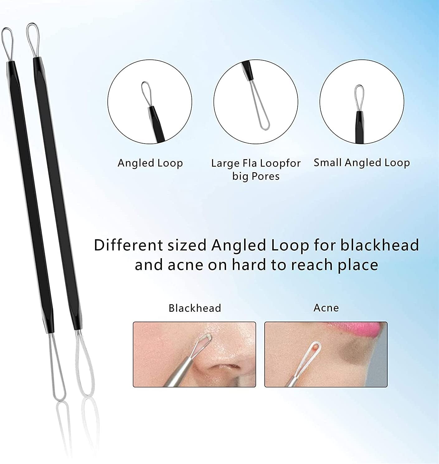 Pimple Popper Tool Kit 11 Pcs, Blackhead Remover Pimple Extractor Tools with Metal Case