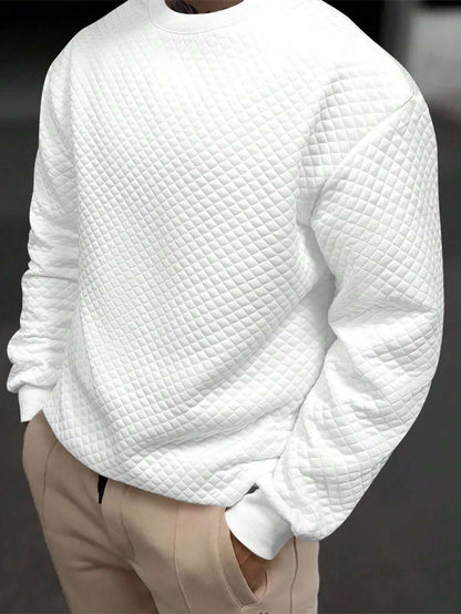 Men's Drop Shoulder Plain Long Sleeve Going Out Casual Sweatshirt