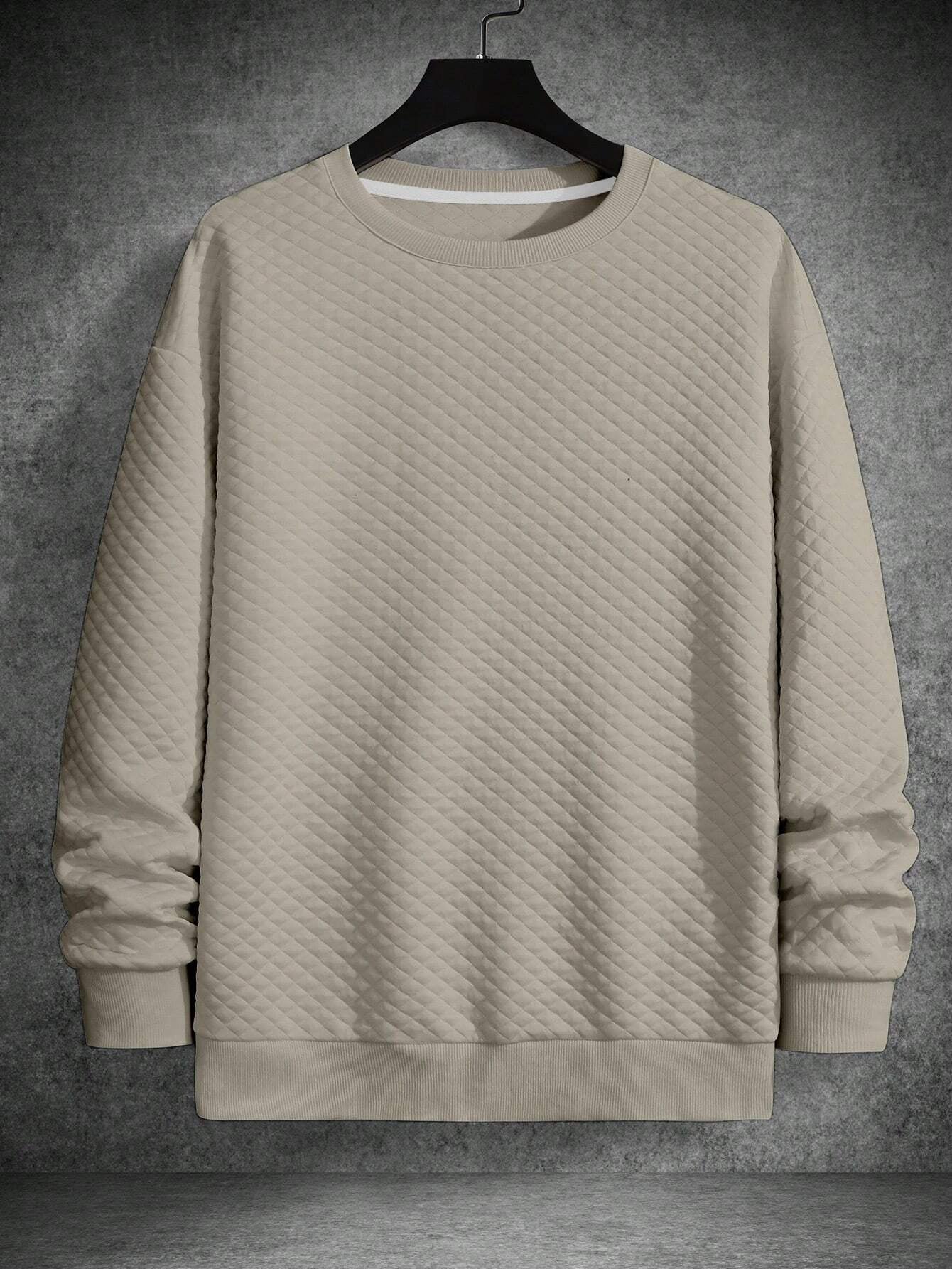 Men's Drop Shoulder Plain Long Sleeve Going Out Casual Sweatshirt