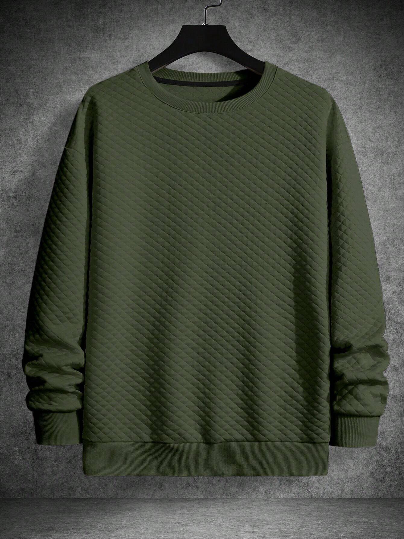 Men's Drop Shoulder Plain Long Sleeve Going Out Casual Sweatshirt