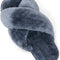 Women'S Cross Band Slippers Soft Plush Furry Open Toe Fur Slides Fuzzy Fluffy Slip on House Shoes Indoor Outdoor Slippers