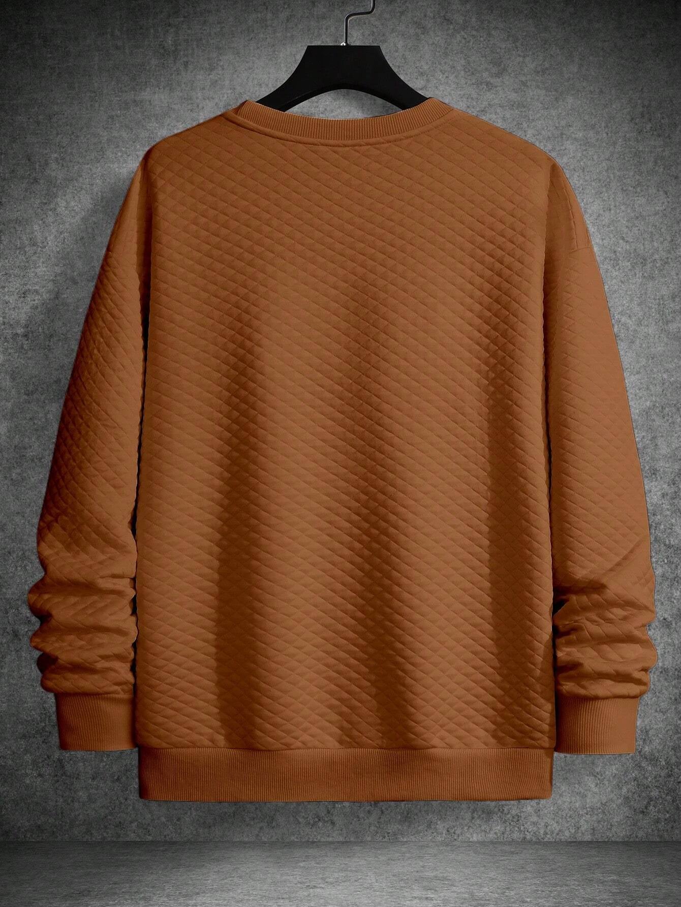 Men's Drop Shoulder Plain Long Sleeve Going Out Casual Sweatshirt