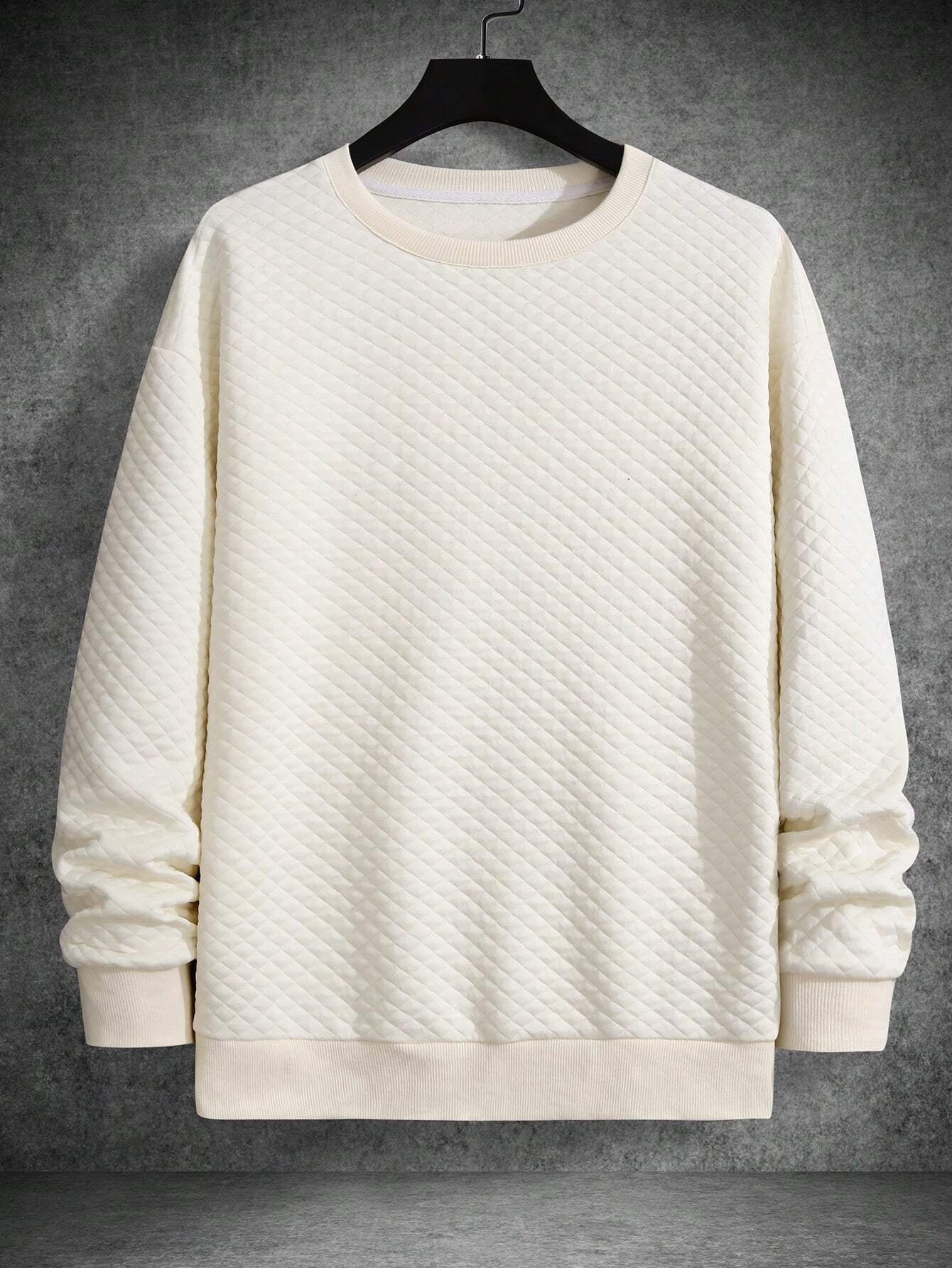 Men's Drop Shoulder Plain Long Sleeve Going Out Casual Sweatshirt