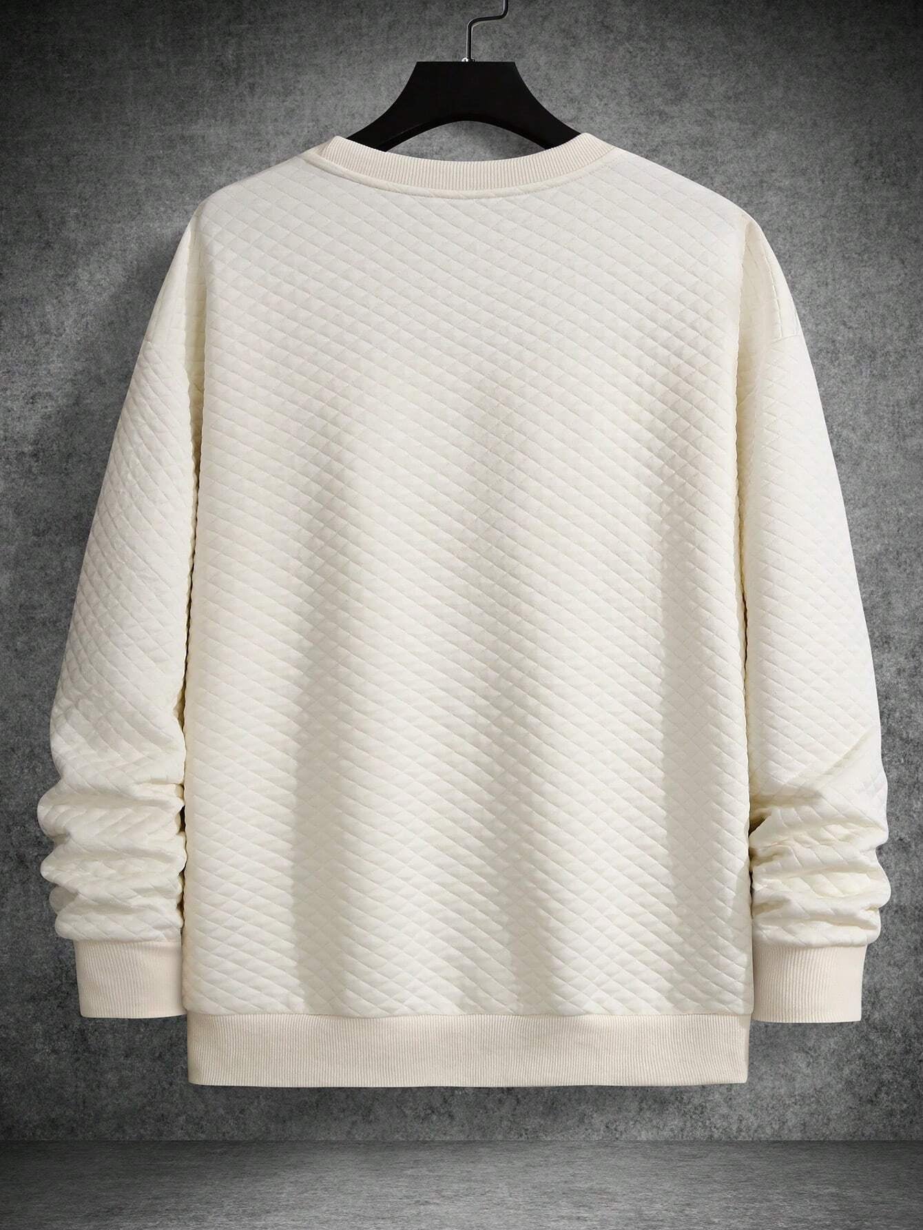 Men's Drop Shoulder Plain Long Sleeve Going Out Casual Sweatshirt