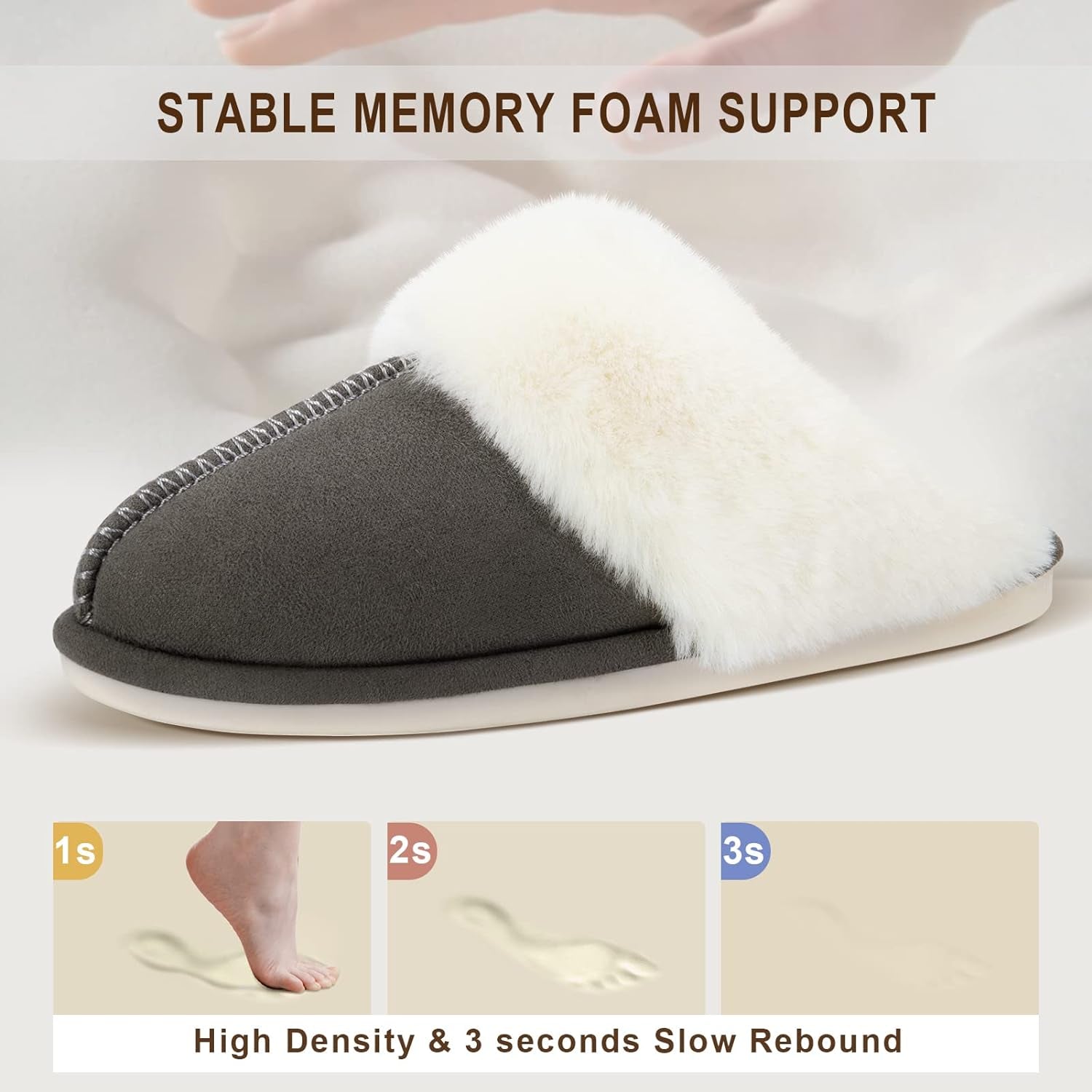 Cozy Faux Fur Women’s Slippers - Warm, Comfy, and Anti-Slip Indoor & Outdoor Shoes with Memory Foam