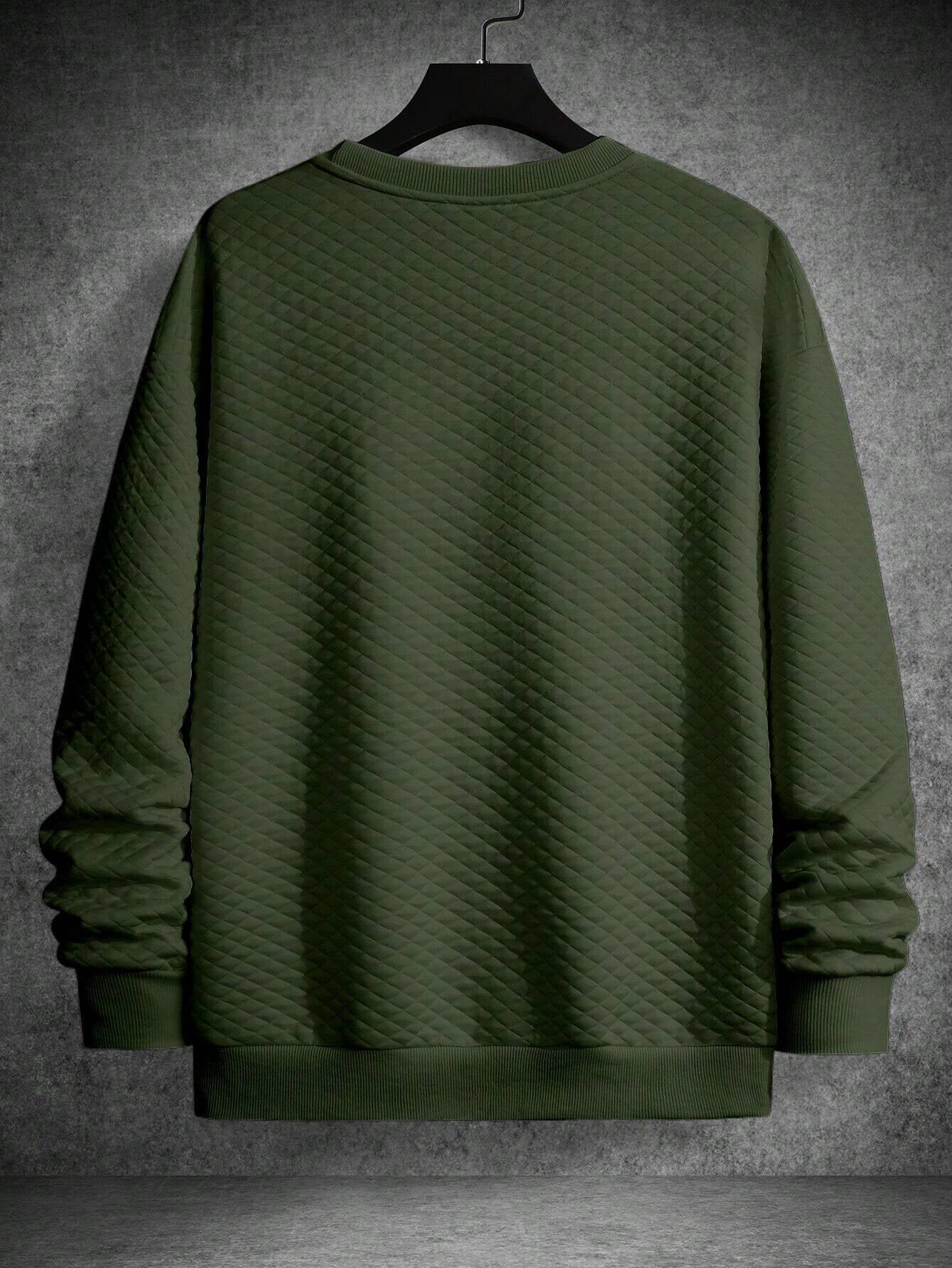 Men's Drop Shoulder Plain Long Sleeve Going Out Casual Sweatshirt