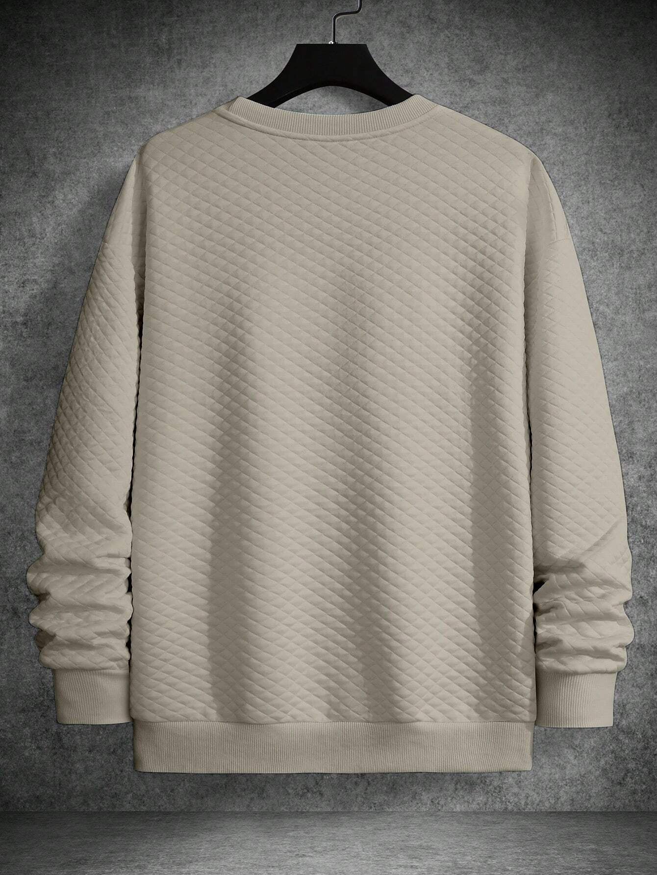 Men's Drop Shoulder Plain Long Sleeve Going Out Casual Sweatshirt