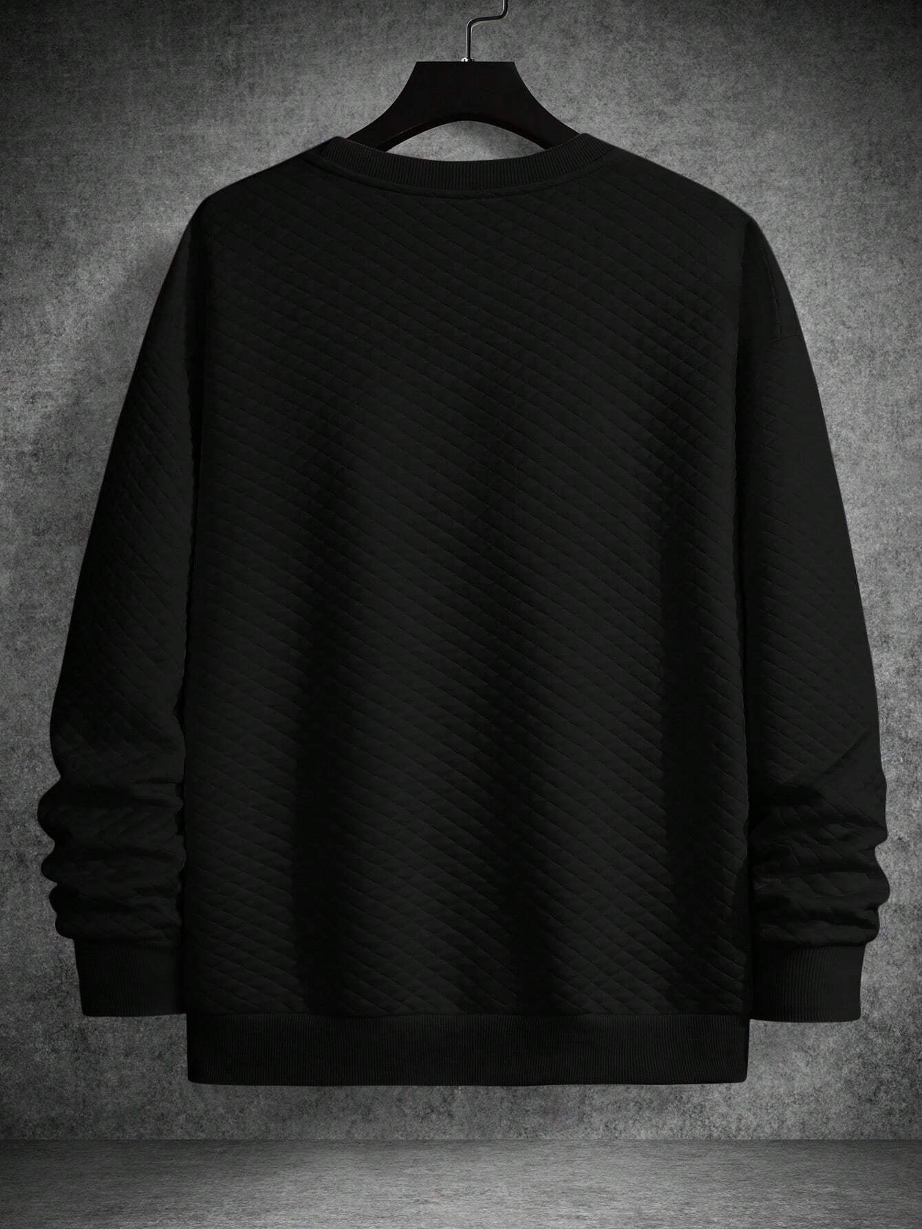 Men's Drop Shoulder Plain Long Sleeve Going Out Casual Sweatshirt