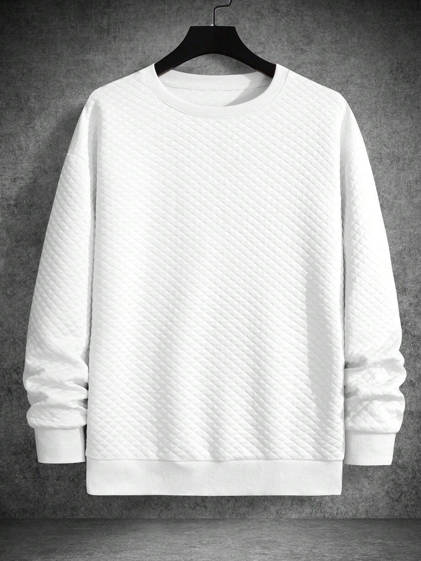 Men's Drop Shoulder Plain Long Sleeve Going Out Casual Sweatshirt