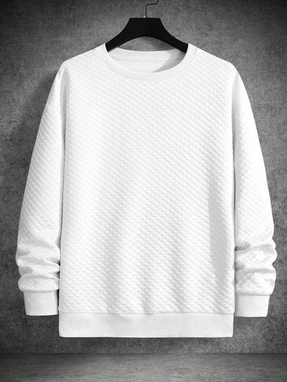 Men's Drop Shoulder Plain Long Sleeve Going Out Casual Sweatshirt