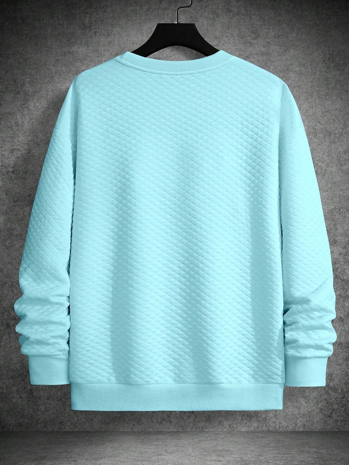 Men's Drop Shoulder Plain Long Sleeve Going Out Casual Sweatshirt