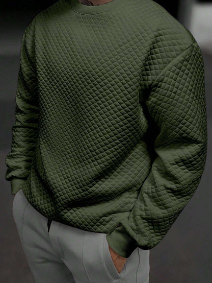 Men's Drop Shoulder Plain Long Sleeve Going Out Casual Sweatshirt