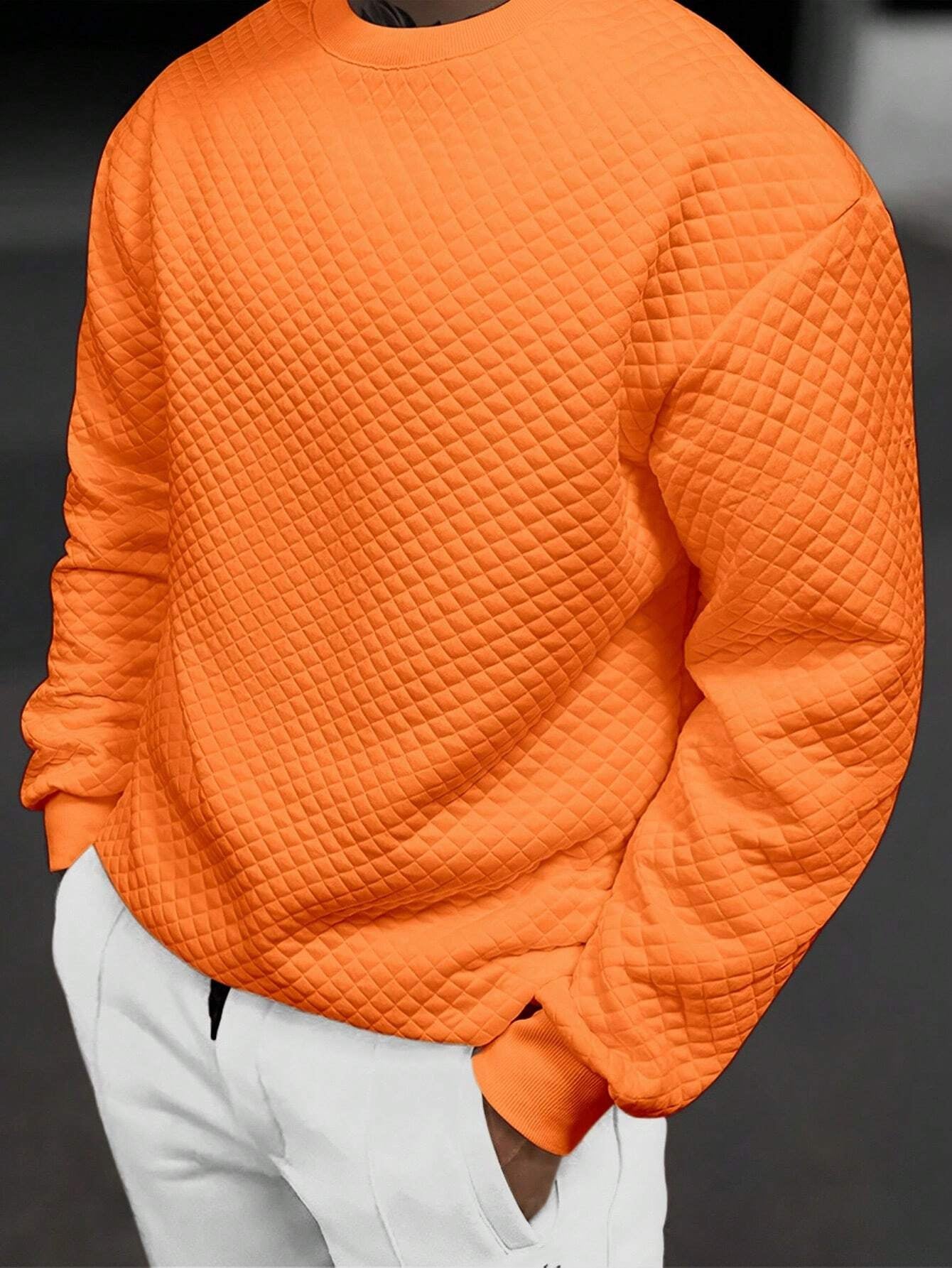Men's Drop Shoulder Plain Long Sleeve Going Out Casual Sweatshirt